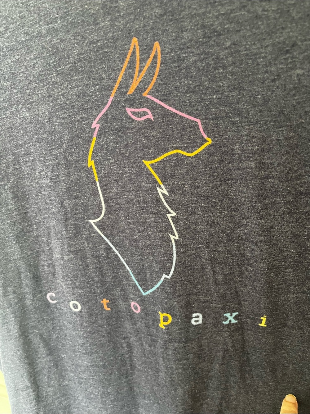 Cotopaxi Graphic Logo T-Shirt | Llama Tee | Heather Navy | Women's XL - Picture 4 of 6